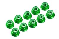 Ultimate Racing - M3 Alu Flanged Nylon Lock Nuts Green,...