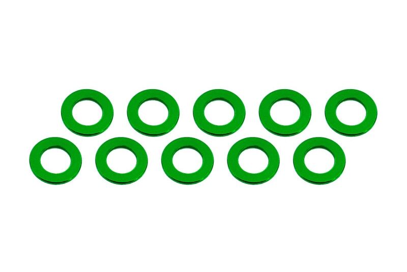 Ultimate Racing - Aluminium Shim, 3x6x0,5mm, Green, 10 Pcs. (MX-UR1504-GR)