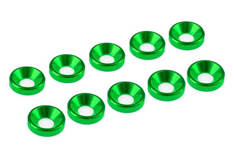 Ultimate Racing - 4mm Alu Washer Green, 10 Pcs. (MX-UR1511-GR)