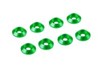 Ultimate Racing - 3mm Aluminium Cap Head Washer Green, 8...