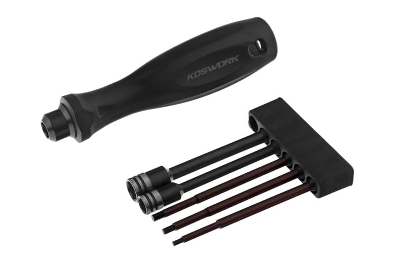 Koswork - 1/4in Drive Hex Wrench Nut Driver Set (1.5, 2.0, 2.5mm Hex and 5.5, 7mm Nut Driver)
