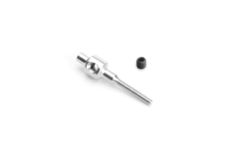 Kavan - M2 Stahl Schraubhülse für Drähte bis 2,1mm. Quergewinde M3. Oberfläche vernickelt, 1 Stück (KAV50.0148)