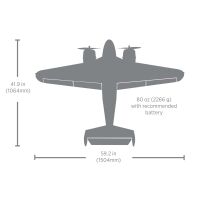 Beechcraft D18/RC-45J 1.5m BNF Basic with AS3X+ & SAFE Select - 1064mm