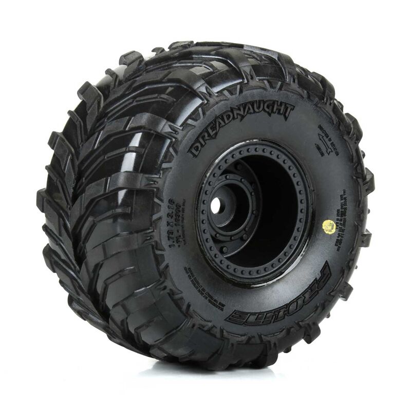 Pro-Line Racing - Dreadnaught Mounted Black Wheel F/R (4) for ARRMA GORGON/QUAKE GROM (PRO1030010)