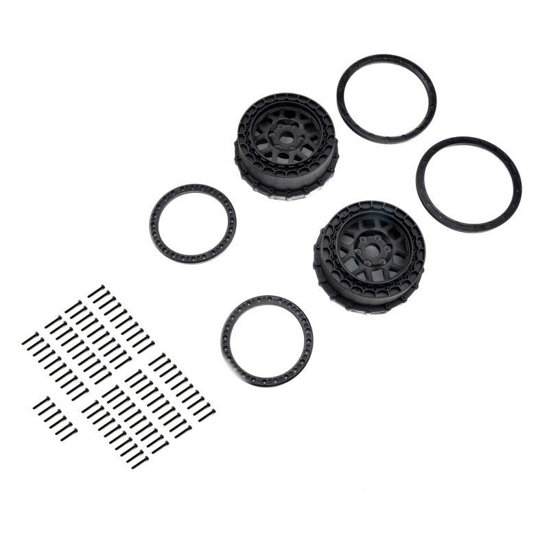 Pro-Line Racing - Wheel and Beadlock Set Black (2): 5IVE-T 3.0 (PRO287803)