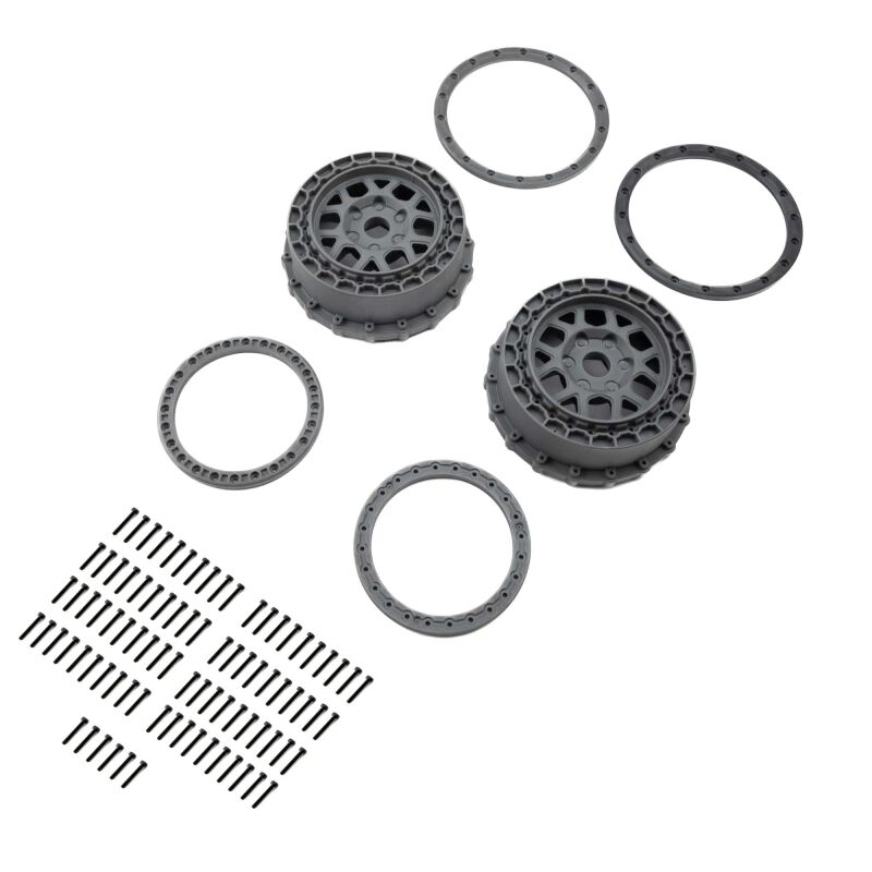 Pro-Line Racing - Wheel and Beadlock Set Gray (2): 5IVE-T 3.0 (PRO287805)