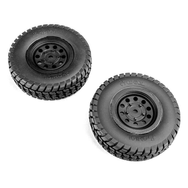 Axial Tire & Wheel Set Mounted (2): SCX10 Trailer (AXI-4120)