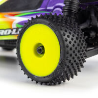 Pro-Line Racing 1/24 Wedge Front and Prism Rear Carpet Tires Mounted 7mm Yellow (4): Losi Micro-B (PRO1035512)
