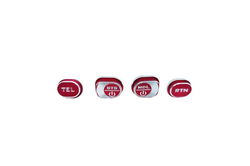 D-Power HelloRadio Metall Knöpfe für V12 - rot (HR3118)