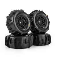 Pro-Line Racing 1/16 Dumont Front/Rear Paddle Tires Mounted 12mm Black Split Six (4): ARRMA MOJAVE GROM (PRO1030911)