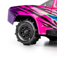 Pro-Line Racing 1/16 Dumont Front/Rear Paddle Tires Mounted 12mm Black Split Six (4): ARRMA MOJAVE GROM (PRO1030911)