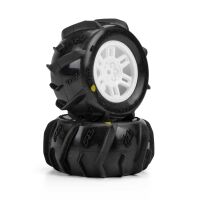 Pro-Line Racing 1/16 Dumont Front/Rear Paddle Tires Mounted 12mm White Split Six (2): ARRMA MINI KRATON (PRO1031213)