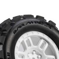 Pro-Line Racing 1/16 Badlands MX Front/Rear MT Tires Mounted 12mm White Split Six (2): ARRMA MINI KRATON (PRO1030113)