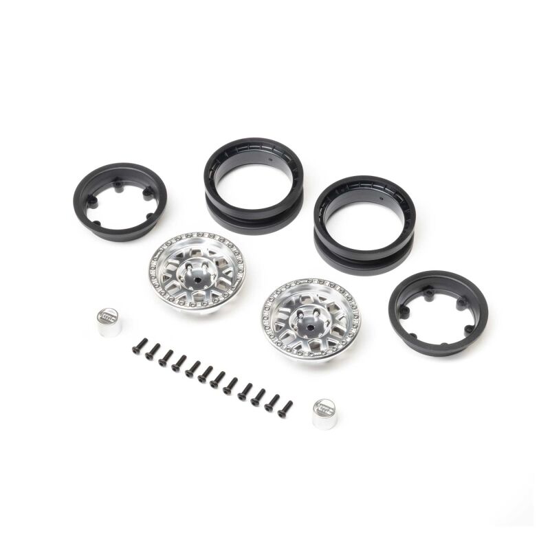 Horizon Hobby - Axial 1.9 KMC Mesa Beadlock Wheels Satin Chrome (2) (AXI-4524)