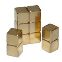 Voltmaster - Neodymium cube magnet gold colored 5 x 5 x 5mm (1 piece)