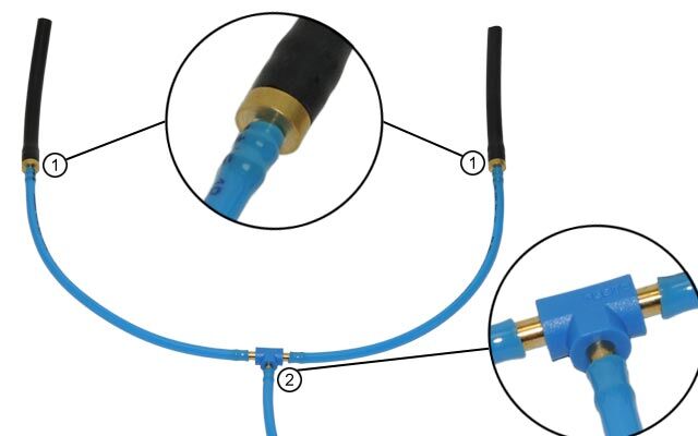 Emcotec - Powersmoke muffler connection set 2 cylinders
