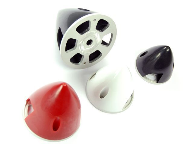 Kunststoffspinner mit Alu Grundplatte - 63mm rot